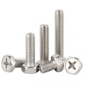 external hexagon bolt with cross-shaped clots and hexagonal head