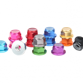 colorful alloy aluminum flange hexagonal locking nut