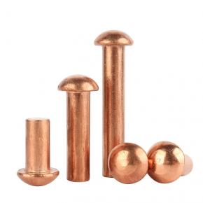purple copper semi round head pin,solid head round cap solid pin