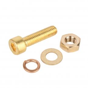brass internal hexagonal bolts, screws set with flat and spring washers