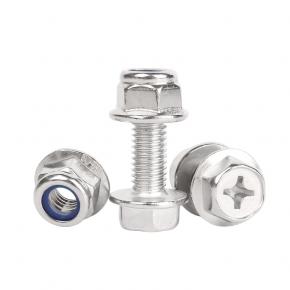 stainless steel cross external hexagonal flange surface screw nut set
