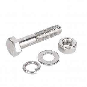 stainless steel half threaded hexagonal screws and nuts set