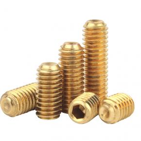 copper machine screw with concave end, locking screw, headless hexagonal screw