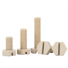 PEEK high temperature resistant one sided slotting hexagonal screw